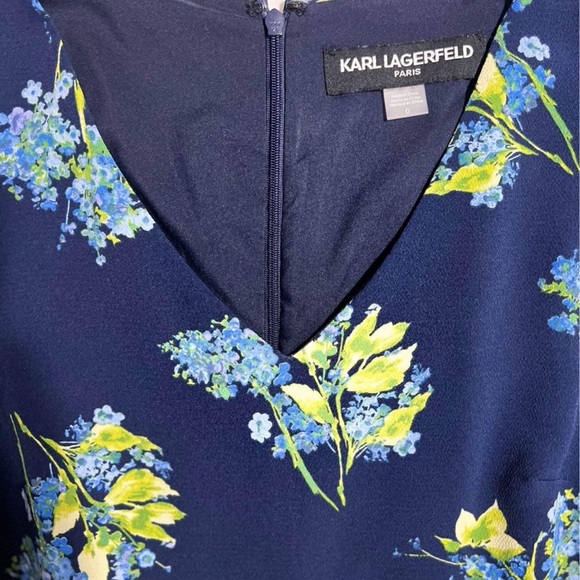 Karl Lagerfeld Navy Floral Dress - Picture 4 of 7